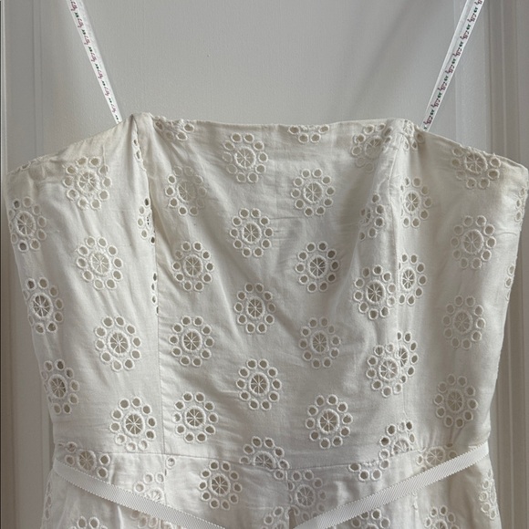 Lilly Pulitzer White Eyelet Strapless Pleated Cotton Dress - Picture 4 of 7